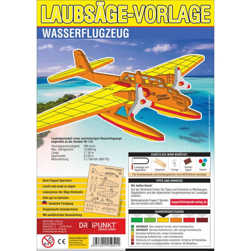 Laubsägevorlage Wasserflugzeug von Dreipunkt Verlag