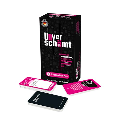 UNVERSCHÄMT Gesellschaftsspiele für Erwachsene - Freundschaft Plus - Designed in Deutschland - Kartenspiel mit 480 Karten - Partyspiele /Spiele - Ideale Geschenkidee von Dreister