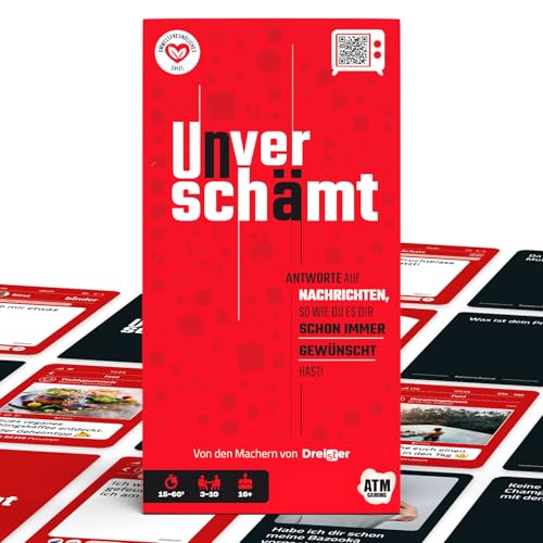 UNVERSCHÄMT Gesellschaftsspiele für Erwachsene - Designed in Deutschland - Kartenspiel mit 480 Karten - Lustige Partyspiele/Spiele - Geschenkidee für Erwachsene von ATM Gaming