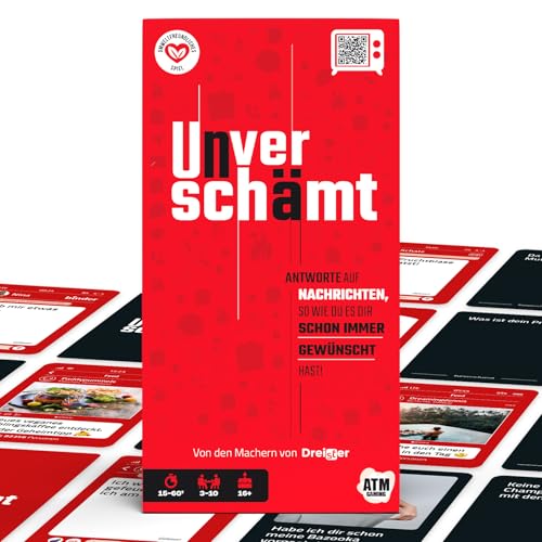 UNVERSCHÄMT Gesellschaftsspiele für Erwachsene - Designed in Deutschland - Kartenspiel mit 480 Karten - Lustige Partyspiele /Spiele - Geschenkidee von Dreister