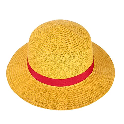 Dremokay Anime Strohhut Cartoon Cosplay Sonnenkappe Ein Strohhut Stück Flache Hüte Erwachsene Unisex von Dremokay
