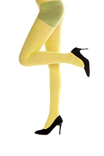 DRESS ME UP - WZ-012LY-lightyellow Strumpfhose Pantyhose Damenkostüm Party Karneval Halloween dehnbar helles Gelb S/M von Dress Me Up