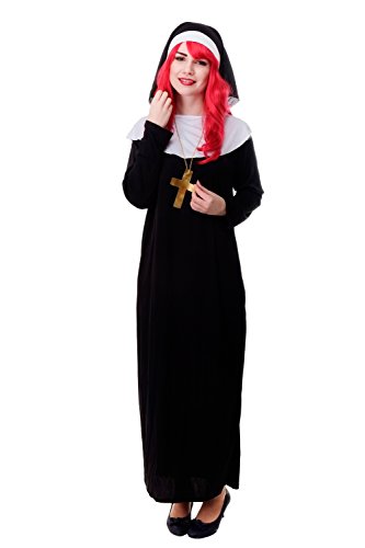 dressmeup DRESS ME UP - Kostüm Damen Damenkostüm Nonne Schwester Oberin katholisch Gr. S/M L211 von dressmeup