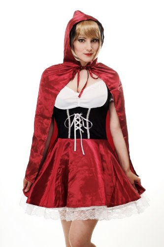 DRESS ME UP - L064/40 Kostüm Damen Damenkostüm Sexy Rotkäppchen Red Riding Hood Barock Gothic Lolita Märchen Cosplay Gr. 40 / M von dressmeup