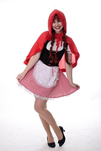 dressmeup DRESS ME UP - L213/W-0139C Kostüm Damen Damenkostüm Dirndl Haube Sexy Rotkäppchen Red Riding Hood Gr. S/M L213 von dressmeup