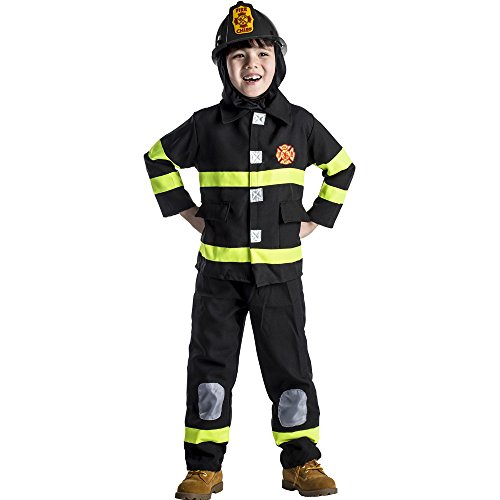 Dress Up America 203-L+fireh Feuerwehrmann Kinderkostüm, boys, Mehrfarbig, Größe 12-14 Jahre (Taille: 86-96 Höhe: 127-145 cm) von Dress Up America