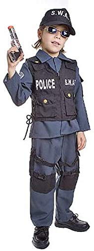 Dress Up America 327-L Kinder Deluxe S.W.A.T. Offizier Kostüm, unisex-child, Blau, Größe 12-14 Jahre (Taille: 86-96 Höhe: 127-145 cm) von Dress Up America