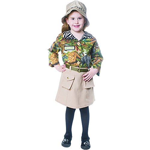 Dress Up America 514-L Süßes Nettes Safari Mädchen Kostüm, Mehrfarbig, Größe 12-14 Jahre (Taille: 86-96 Höhe: 127-145 cm) von Dress Up America