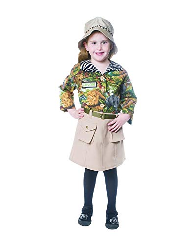 Dress Up America 514-S Süßes Safari-Mädchen-Kostüm, Mehrfarbig, Größe 4-6 Jahre (Taille: 71-76 Höhe: 99-114 cm) von Dress Up America
