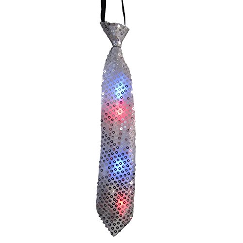 Dress Up America 686.0 blinkenden Leuchten (Silber) Krawatte mit LED-Blinklicht, Einheitsgröße von Dress Up America
