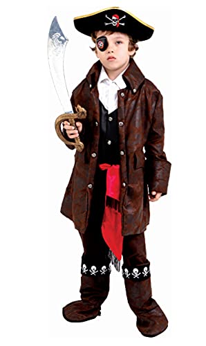Dress Up America 708-S Piratenjunge-Kostüm Niedliches Karibik, Grün, Größe 4-6 Jahre (Taille: 71-76 Höhe: 99-114 cm) von Dress Up America