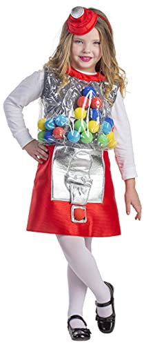 Dress Up America 749-L Kostüm für Mädchen Kaugummiautomaten, Mehrfarbig, Größe 12-14 Jahre (Taille: 86-96 Höhe: 127-145 cm) von Dress Up America