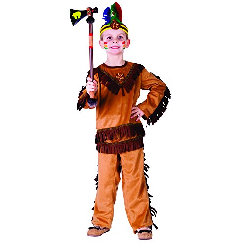 Dress Up America 751-L Junge Kostüm Indianer-Krieger, Mehrfarbig, Größe 12-14 Jahre (Taille: 86-96 Höhe: 127-145 cm) von Dress Up America