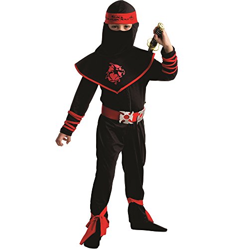 Dress Up America Ninja Kostüm Für Kinder – Samurai-Krieger-Verkleidung – Rotes Und Schwarzes Ninja-Kostüm-Set Für Jungen Und Mädchen - Rollenspiel- Ninja Kostüm Kinder - Verkleidung für Kinder von Dress Up America