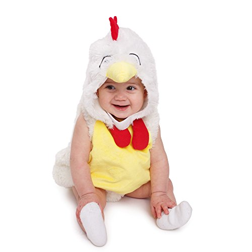 Dress Up America 862-6-12 Baby-Plüsch-Hahn-Huhn-Kinder Liebenswertes Kostüm, White and Yellow, 6-12 Monate (Gewicht 16-21 Lb, Höhe 24-28 Zoll) von Dress Up America
