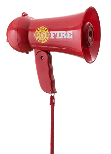 Dress Up America Feuerwehrmann-Megaphon für Kinder – Rotes Feuerwehrmann-Megaphon Megafon mit Sirenenton von Dress Up America