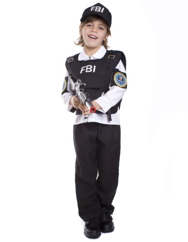 Dress Up America 482-T4 Kinderkostüm Agente del FBI, Mehrfarbig, Größe 3-4 Jahre (Taille: 66-71 Höhe: 91-99 cm) von Dress Up America