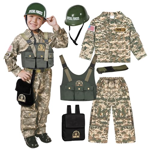 Dress Up America Armeekostüm - Soldatenkostüm für Jungen und Mädchen - US-Spezialeinheiten-Verkleidung für Kinder von Dress Up America