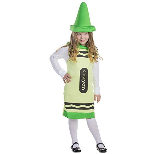 Dress Up America Buntstift-Kostüm für Kinder – Grünes Buntstift-Kostüm für Mädchen und Jungen – Tolles Rollenspiel-Kostüm-Set von Dress Up America