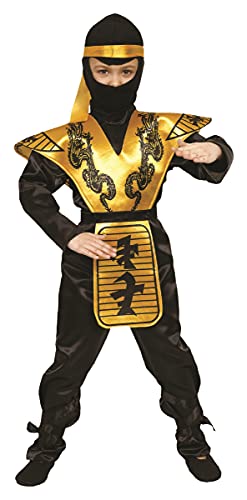 Dress Up America Goldener Ninja Kostüm Kinder – Ninja Dragon Gold Kostüm Für Kinder – Ninja Dragon Gold Kostüm Für Kinder - Samurai Kostüm Kinder von Dress Up America