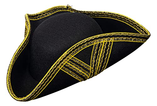 Dress Up America Deluxe Tricorne Hut für Erwachsene, Schwarz von Dress Up America