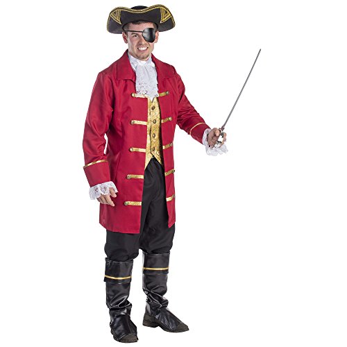 Dress Up America 796-M Luxurious Pirate Costume for Men, Mehrfarbig, Größe Mittel (Taille: 99-112, Höhe: 165-168 cm, Schrittnaht: 74-79 cm) von Dress Up America