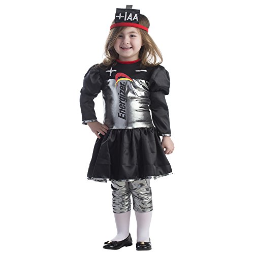 Dress Up America 808-T2 Energizer Batterie Kostüm Mädchen, Mehrfarbig, Größe 1-2 Jahre (Taille: 61-66, Höhe: 84-91 cm) von Dress Up America