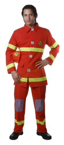 Dress Up America Feuerwehrmen-Kostümset für Erwachsene (rot) von Dress Up America