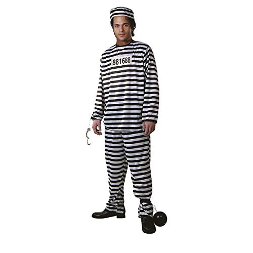 Dress Up America Erwachsener Häftling schwarz-weiß gestreiftes Kostüm von Dress Up America