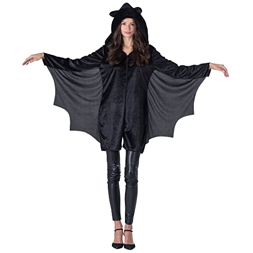 Dress Up America Unisex-Kinder Fledermaus-Kostüm für Erwachsene – Schwarzer Fledermaus-Overall für Damen mit Flügeln – ideal für Rollenspiele und Spaß Dress Up America Unisex-Kinder Fledermaus-Kostüm für Erwachsene – Schwarzer Fledermaus-Overall für Damen mit Flügeln – ideal für Rollenspiele und Spaß von Dress Up America