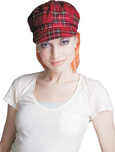 Dress Up America Hut mit angebrachter Perücke - Plaid Newsboy Cap mit Haaren für Frauen und Mädchen - Kostüm Party Perücke und Mütze von Dress Up America