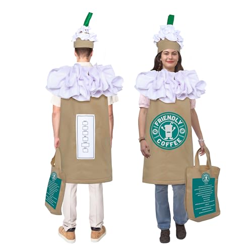 Dress Up America Kaffeekostüm für Erwachsene - Süßer Cappuccino/Frappuccino/Latte Dress-Up für Damen und Herren Dress Up America Kaffeekostüm für Erwachsene - Süßer Cappuccino/Frappuccino/Latte Dress-Up für Damen und Herren von Dress Up America