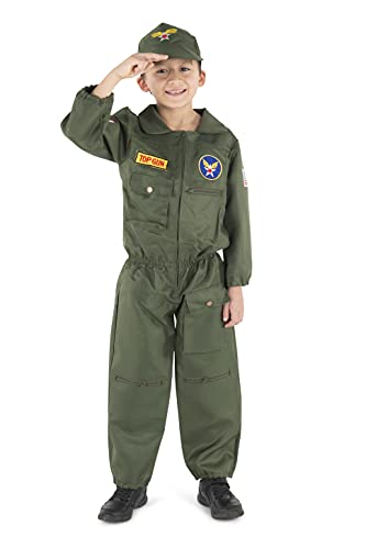 Dress Up America 487-L Kinder Air Force Pilot Kostüm, unisex-child, Mehrfarbig, Größe 12-14 Jahre (Taille: 86-96 Höhe: 127-145 cm) von Dress Up America