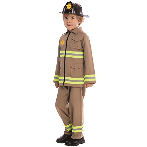 Dress Up America Kinder KJ Feuerwehrmen-Kostüm - Größe Mittel (8-10 Jahre), mehrfarbig, größe 8-10 jahre (taille: 76-82 höhe: 114-127 cm) von Dress Up America