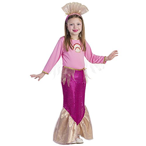 Dress Up America Kleine Mädchen Prinzessin Meerjungfrau rosa Kostüm, mehrfarbig, größe 3-4 jahre (taille: 66-71 höhe: 91-99 cm), 827-T4 von Dress Up America