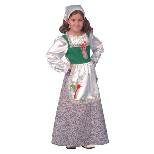 Dress Up America 373-M Mädchen Kostümset-Größe Mittel (8-10 Jahre) Kleines Deluxe Holländisches, Blau, (Taille: 76-82 Höhe: 114-127 cm) von Dress Up America