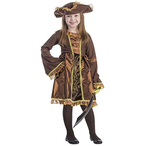 Dress Up America 797-M 1 Kostüm des kleinen Piratenmädchens, Braun, Größe 8-10 Jahre (Taille: 76-82 Höhe: 114-127 cm) von Dress Up America