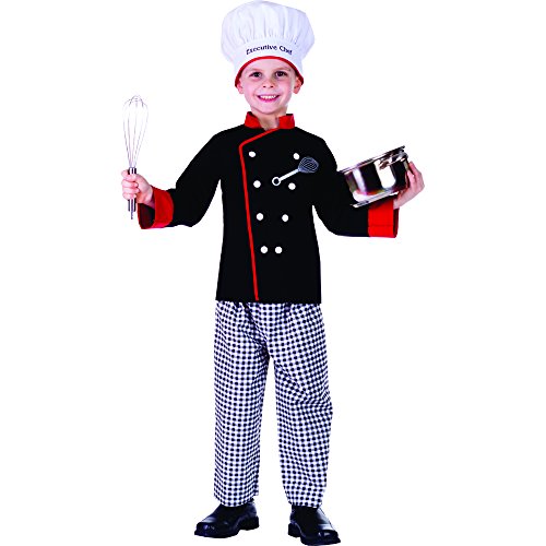 Dress Up America 753-S Exekutive Junge Koch Kostüm, Mehrfarbig, Größe 4-6 Jahre (Taille: 71-76 Höhe: 99-114 cm) von Dress Up America