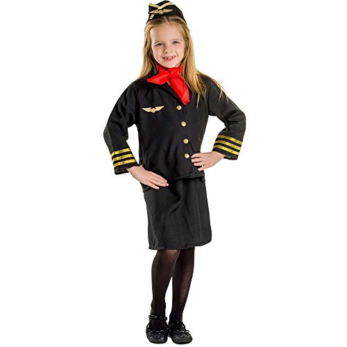 Dress Up America Flugbegleiterin-Kostüm für Kinder – Stewardess-Kostüm-Set für Mädchen von Dress Up America