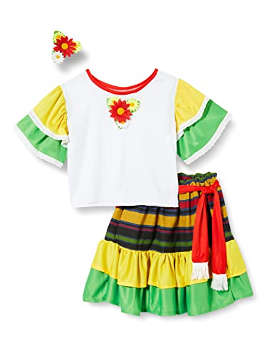 Dress Up America 484-M Kleines Tänzerin Kostüm Mädchen Mexikanische, Mehrfarbig, Größe 8-10 Jahre (Taille: 76-82 Höhe: 114-127 cm) von Dress Up America