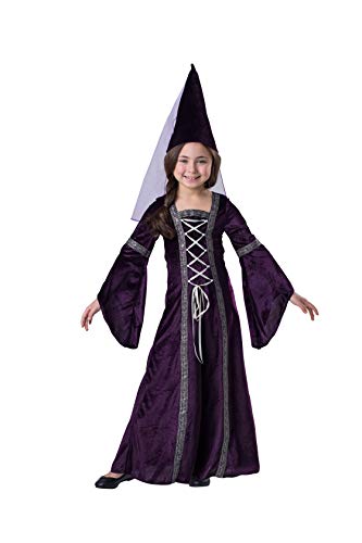 Dress Up America Mittelalterliche Prinzessin Kostüm - Renaissance Dress Up Set für Mädchen - Set Inklusive lila Kleid und Hennin-Hut - T2 von Dress Up America