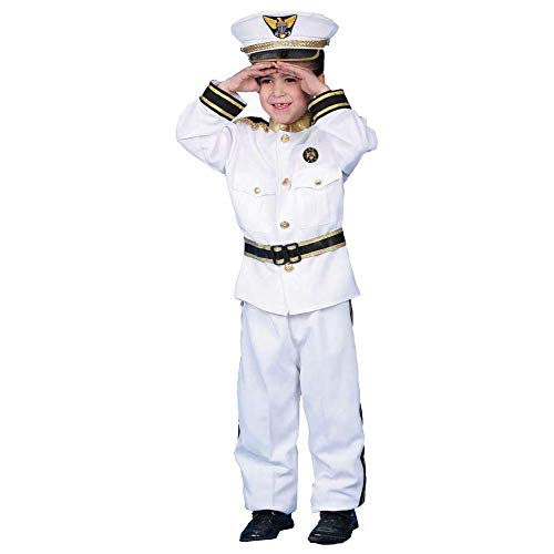 Dress Up America Navy Admiral Kostüm – Weiße Schiffskapitänsuniform für Kinder – Bootskapitänskostüm-Set für Jungen und Mädchen Dress Up America Navy Admiral Kostüm – Weiße Schiffskapitänsuniform für Kinder – Bootskapitänskostüm-Set für Jungen und Mädchen von Dress Up America