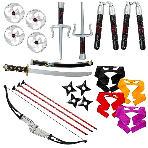 Dress Up America Ninja-Waffen-Set für Kinder – Ninja-Spielzeug-Set enthält Katana, Pfeil und Bogen, Augenmasken – Ninja-Krieger-Kostüm-Zubehör-Set für Kinder Dress Up America Ninja-Waffen-Set für Kinder – Ninja-Spielzeug-Set enthält Katana, Pfeil und Bogen, Augenmasken – Ninja-Krieger-Kostüm-Zubehör-Set für Kinder von Dress Up America
