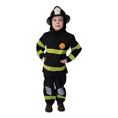 Dress Up America Feuerwehr Kostüm Kinder- Preisgekröntes Feuerwehr-Kostümset in Deluxe-Ausführung - Helm Nicht Im Lieferumfang Enthalten von Dress Up America
