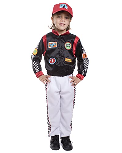 Dress Up America Rennfahrer-Kostüm für Kinder – Rennjacke für Jungen zum Anziehen von Dress Up America
