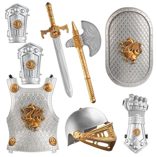 Dress Up America Ritter-Rüstungsset für Kinder – Mittelalterliches Schild und Helm-Spielset – Royal Dress Up für Jungen Dress Up America Ritter-Rüstungsset für Kinder – Mittelalterliches Schild und Helm-Spielset – Royal Dress Up für Jungen von Dress Up America