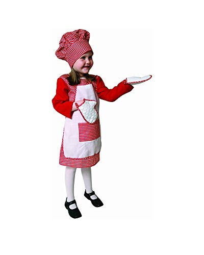 Dress Up America Rotes Gingham-Mädchen Küchenchefchef kostüm-Set für Kinder von Dress Up America