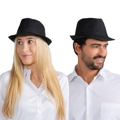 Dress Up America Schwarzer Unisex-Fedora-Hut für Erwachsene – wunderschönes Anziehset für Rollenspiele von Dress Up America
