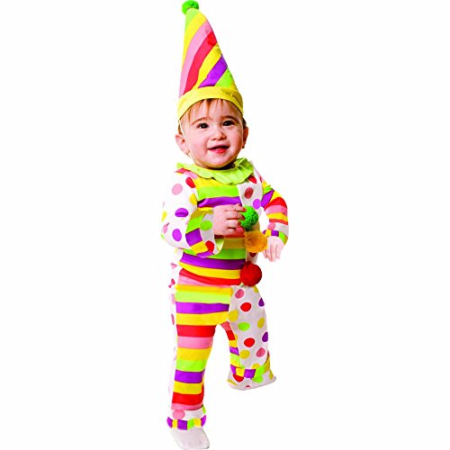 Dress Up America Süße Punkte N' Streifen Kleinkind-Clown-Kostüm, Mehrfarbig, Größe 12-24 Monate (Gewicht: 10-13,5 kg, Höhe: 74-86 cm), 579 von Dress Up America