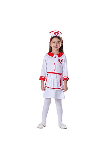 Dress Up America Niedliches Rot-Kreuz-Krankenschwester-Kostüm, Größe 4-6 Jahre (Taille: 71-76 Höhe: 99-114 cm) von Dress Up America